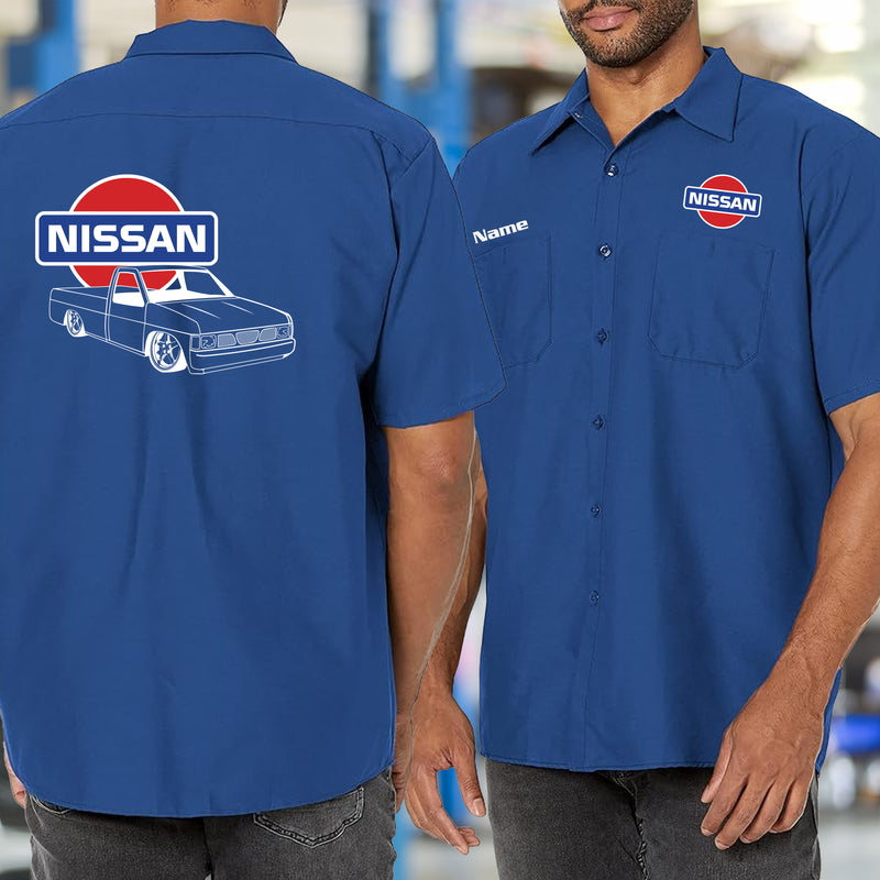 nissan dress shirts Nissan Hardbody Logo Mechanic's Shirt – Modified racewear