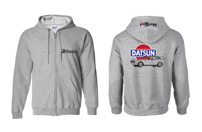 Datsun 610 Wagon Logo Full Zip Hoodie