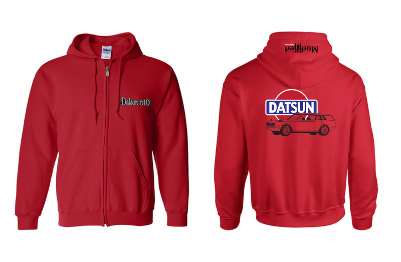 Datsun 610 Wagon Logo Full Zip Hoodie – Modified racewear