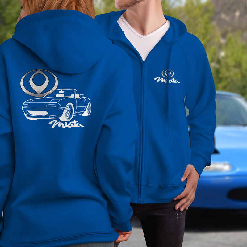 Mazda Miata NA Logo Full Zip Hoodie