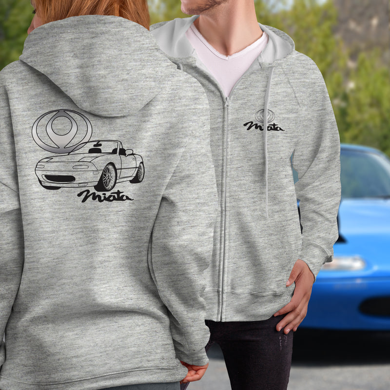 Mazda Miata NA Logo Full Zip Hoodie
