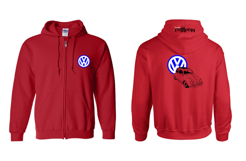 VW Bug Ragtop Logo Full Zip Hoodie