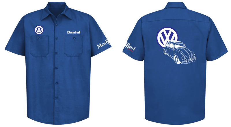 VW Bug Ragtop Logo Mechanic's Shirt