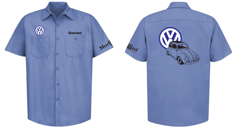 VW Bug Ragtop Logo Mechanic's Shirt