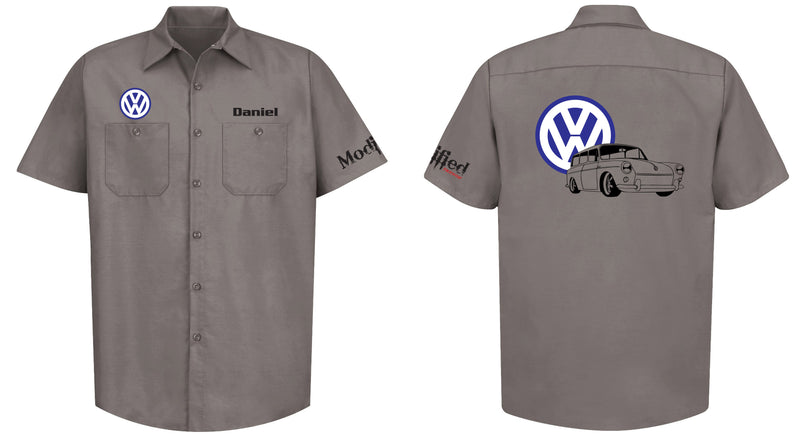 VW Squareback Logo Mechanic's Shirt