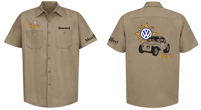 VW Baja Bug Logo Mechanic's Shirt
