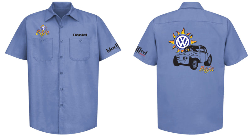 VW Baja Bug Logo Mechanic's Shirt