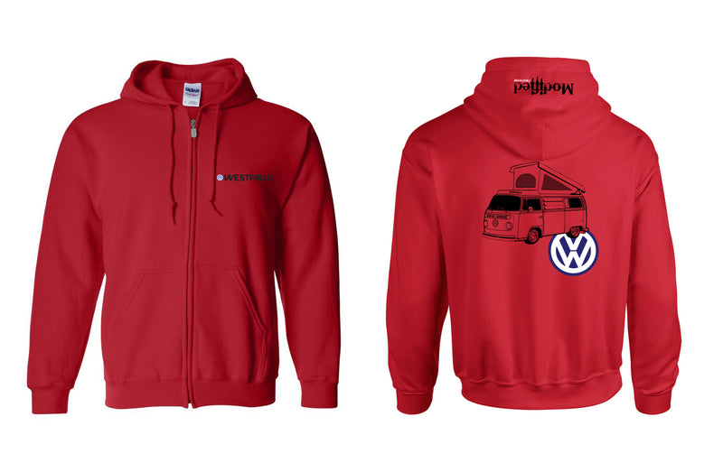 VW Bay Window Westy (Late) Full Zip Hoodie