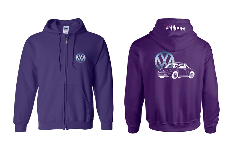 VW New Beetle Logo Full Zip Hoodie