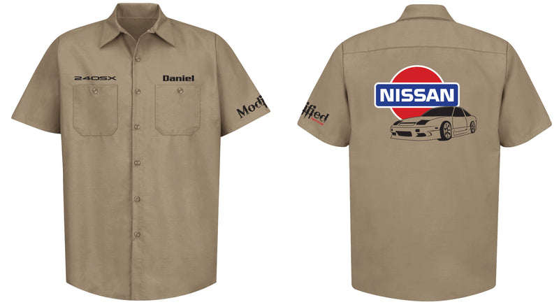 Nissan S13 Hatch Old School Logo Mechanic's Shirt